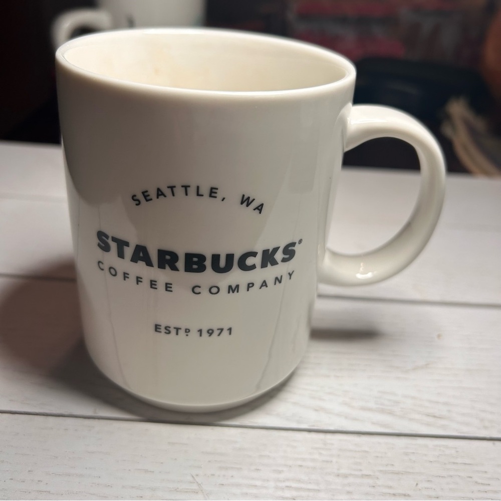 Starbucks White Ceramic Mug with Black Logo
